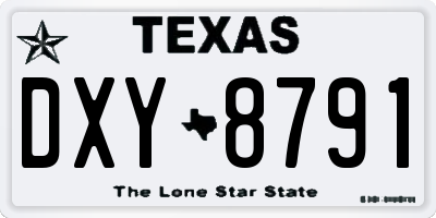 TX license plate DXY8791