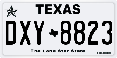 TX license plate DXY8823