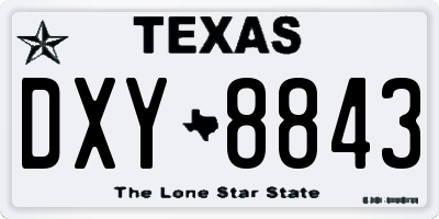 TX license plate DXY8843