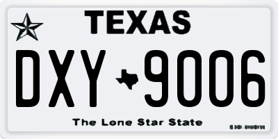TX license plate DXY9006