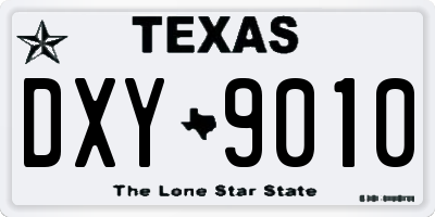 TX license plate DXY9010