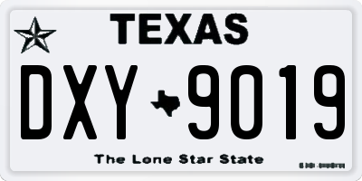 TX license plate DXY9019
