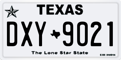 TX license plate DXY9021