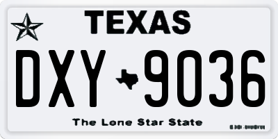 TX license plate DXY9036