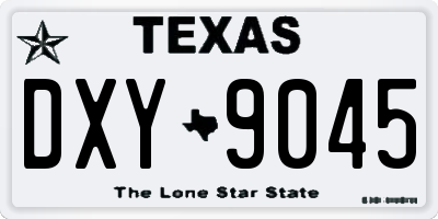 TX license plate DXY9045