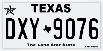 TX license plate DXY9076