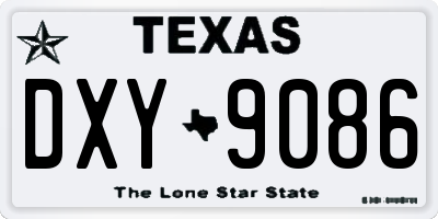 TX license plate DXY9086