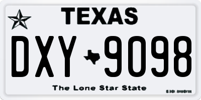 TX license plate DXY9098