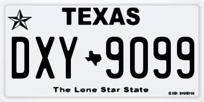 TX license plate DXY9099