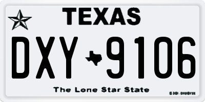 TX license plate DXY9106
