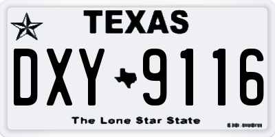 TX license plate DXY9116