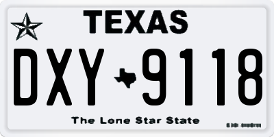 TX license plate DXY9118
