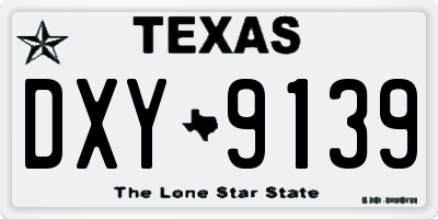 TX license plate DXY9139