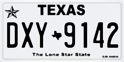 TX license plate DXY9142