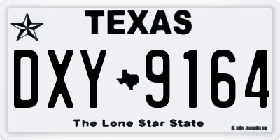 TX license plate DXY9164