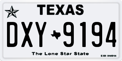 TX license plate DXY9194