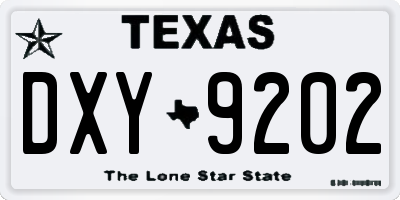 TX license plate DXY9202