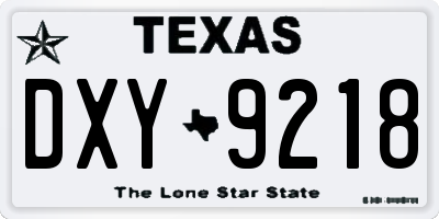 TX license plate DXY9218