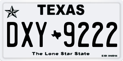 TX license plate DXY9222