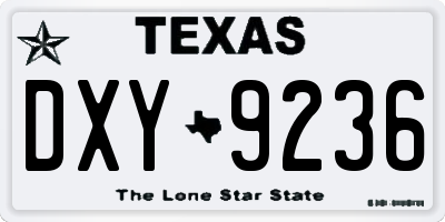 TX license plate DXY9236