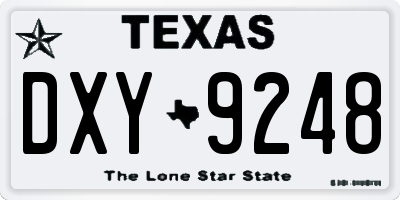 TX license plate DXY9248