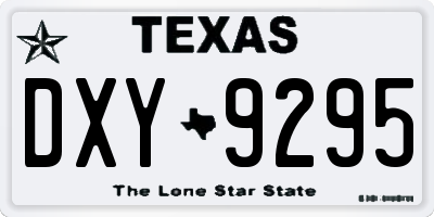 TX license plate DXY9295