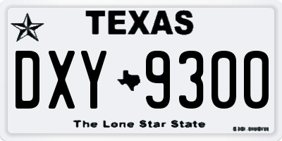 TX license plate DXY9300