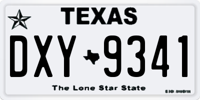 TX license plate DXY9341