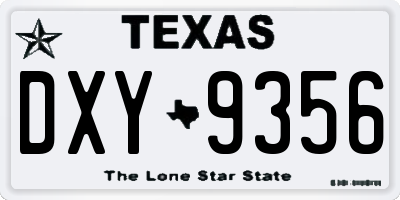 TX license plate DXY9356