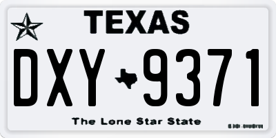 TX license plate DXY9371