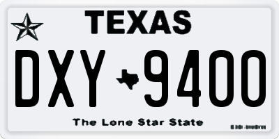 TX license plate DXY9400