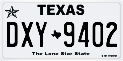 TX license plate DXY9402