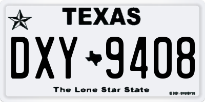 TX license plate DXY9408