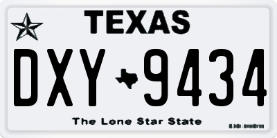 TX license plate DXY9434