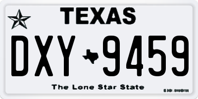 TX license plate DXY9459