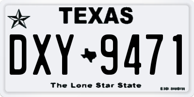 TX license plate DXY9471