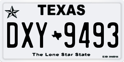 TX license plate DXY9493