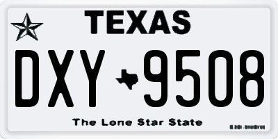 TX license plate DXY9508