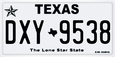 TX license plate DXY9538