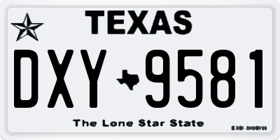 TX license plate DXY9581