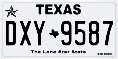 TX license plate DXY9587