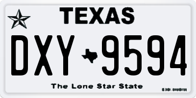 TX license plate DXY9594