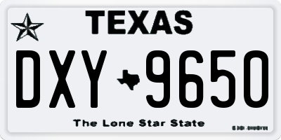 TX license plate DXY9650