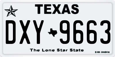 TX license plate DXY9663