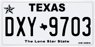 TX license plate DXY9703