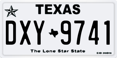 TX license plate DXY9741