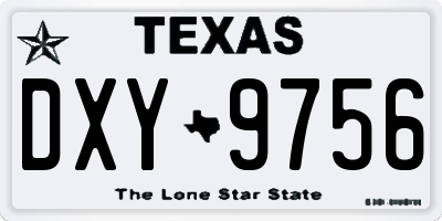 TX license plate DXY9756