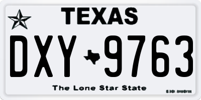 TX license plate DXY9763