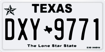 TX license plate DXY9771