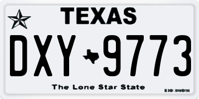 TX license plate DXY9773